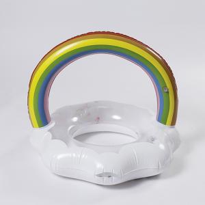 Inflatable pvc pool float rainbow clond swimming ring